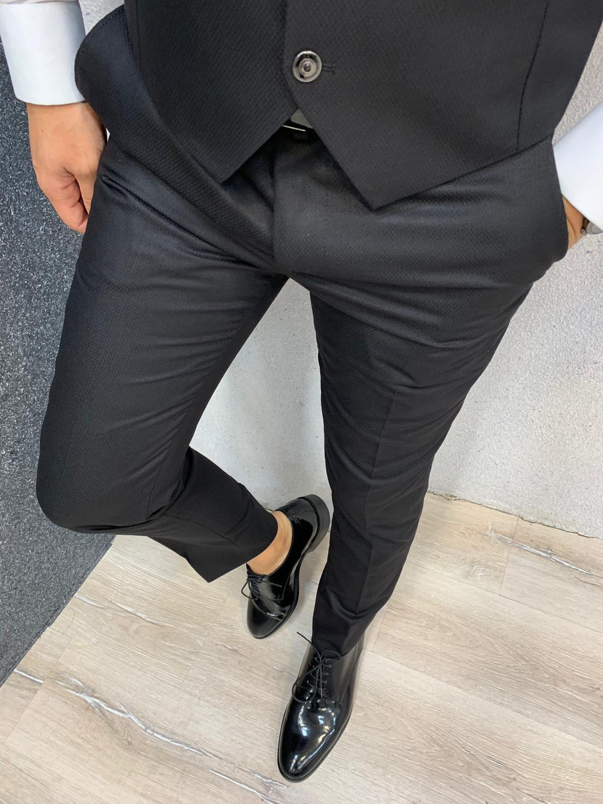 Aima Black Slim Fit Tuxedo – BRABION