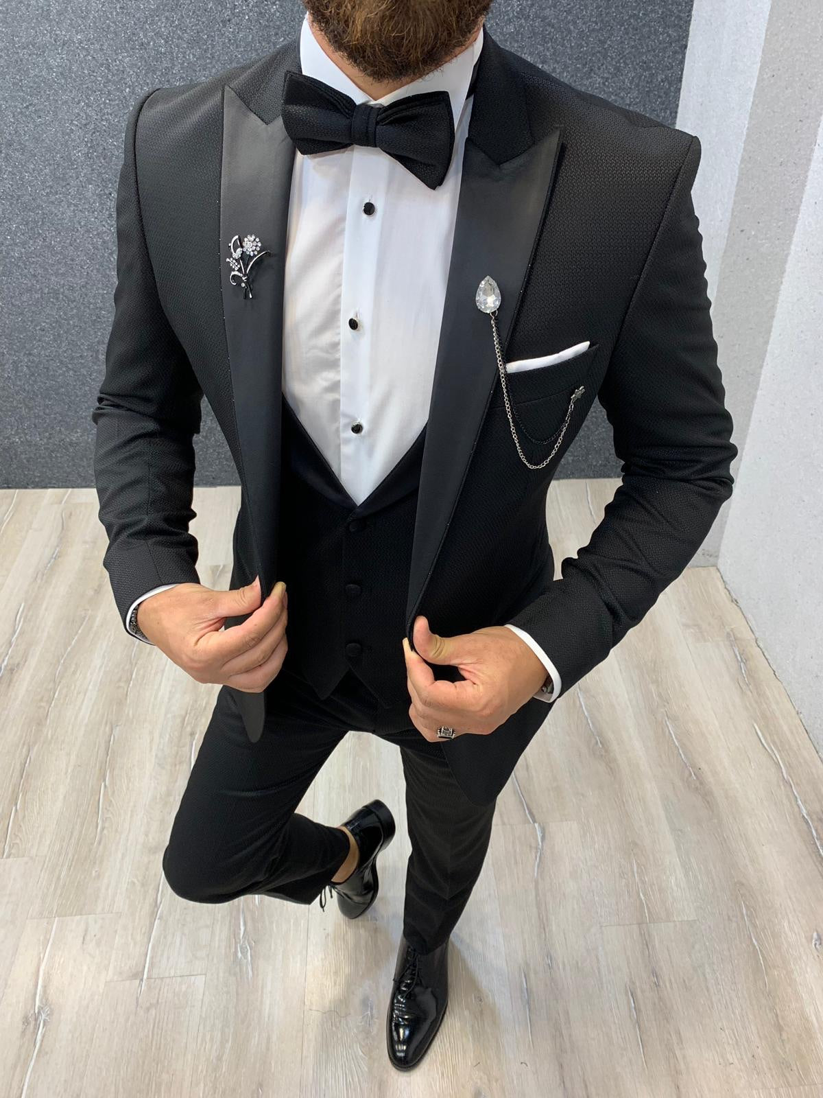 Bond Black Slim Fit Tuxedo – BRABION