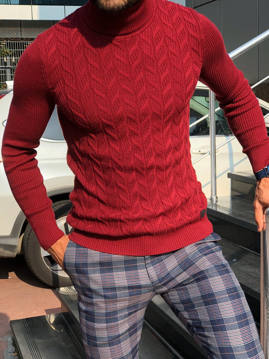 Marina Black Turtleneck Wool Sweater