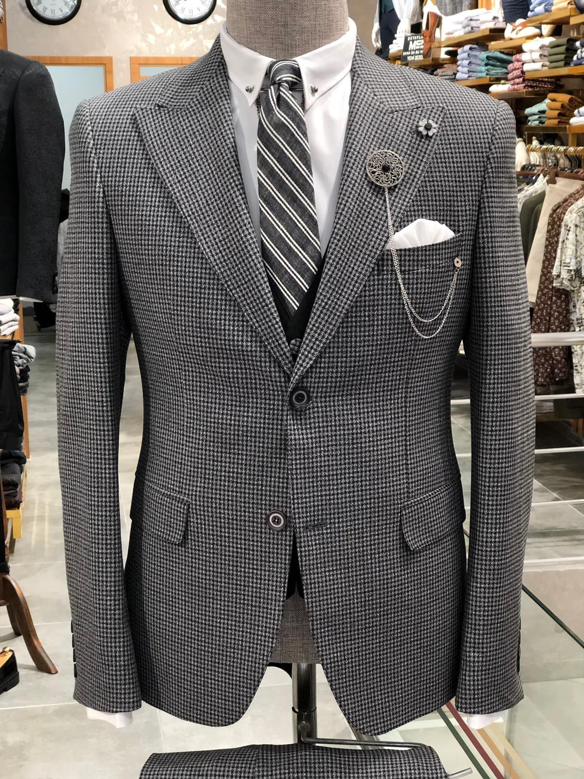 Daniel Gray Slim-Fit Patterned Suit – brabion