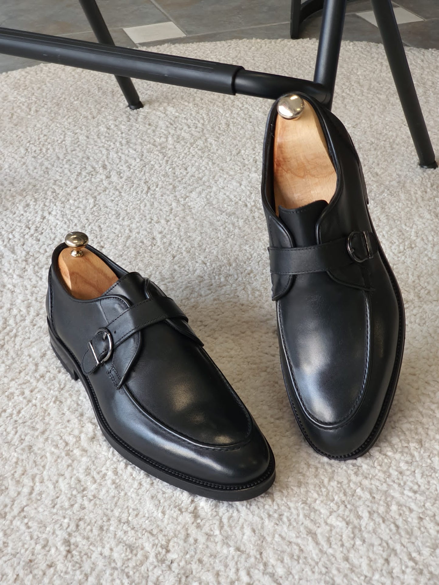 Antonio Black Buckle Loafers – BRABION