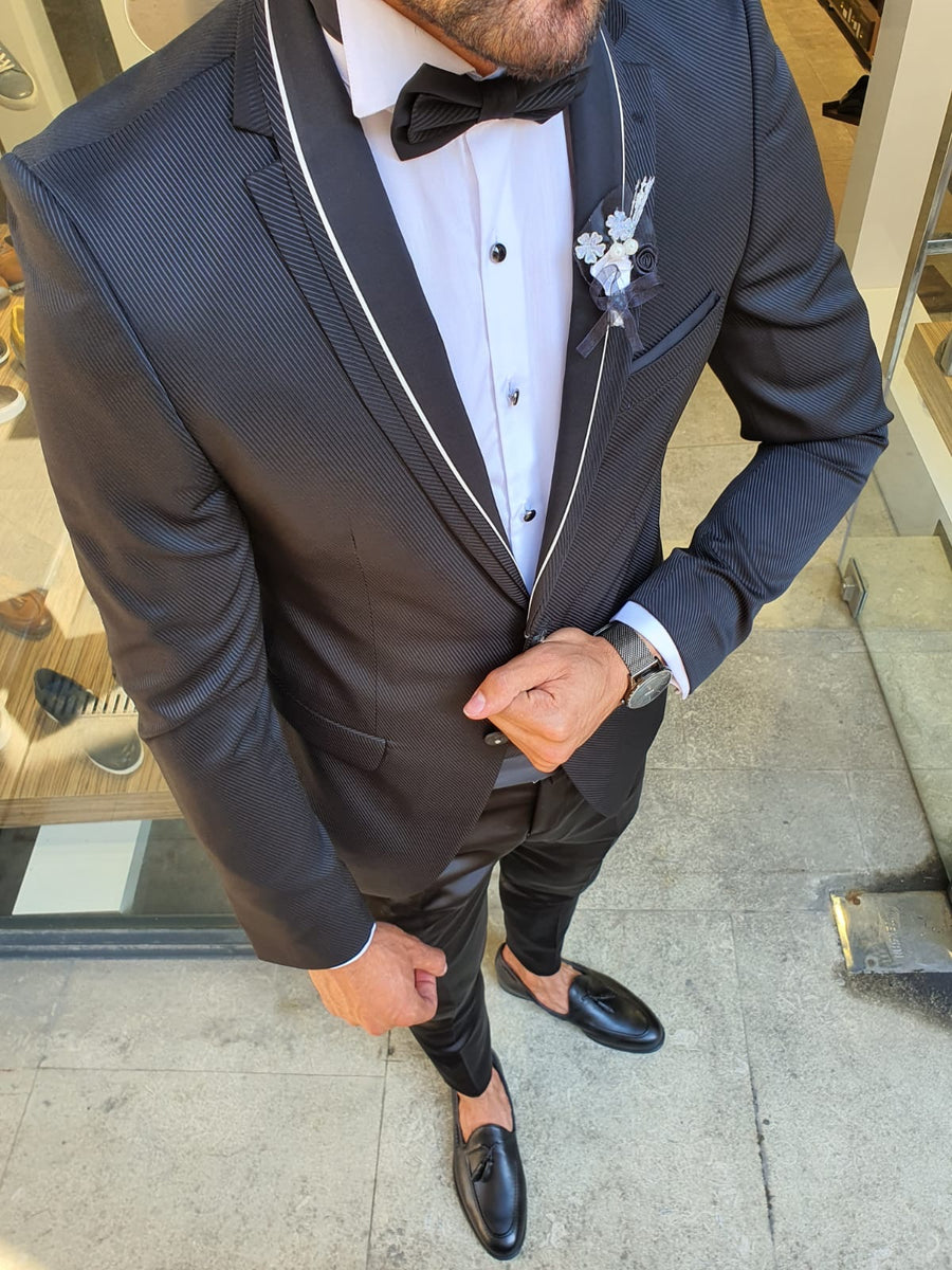 Midvale Black Slim Fit Notch Lapel Tuxedo – brabion