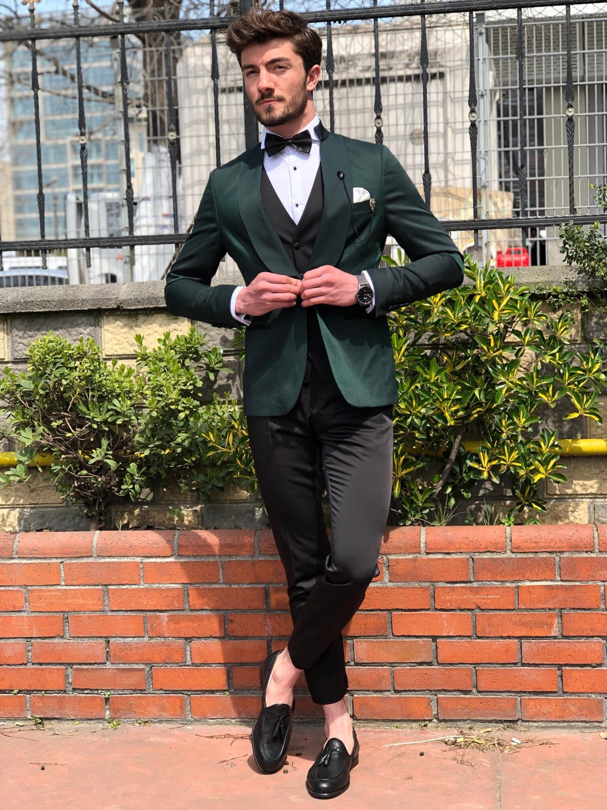 Hudson Green Tuxedo Suit – BRABION