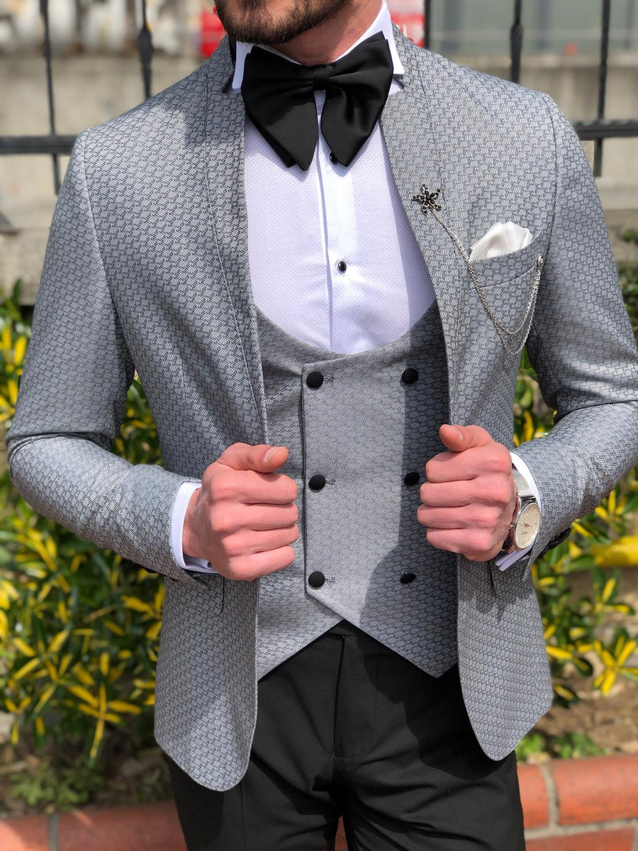 Hudson Gray Tuxedo Suit – brabion