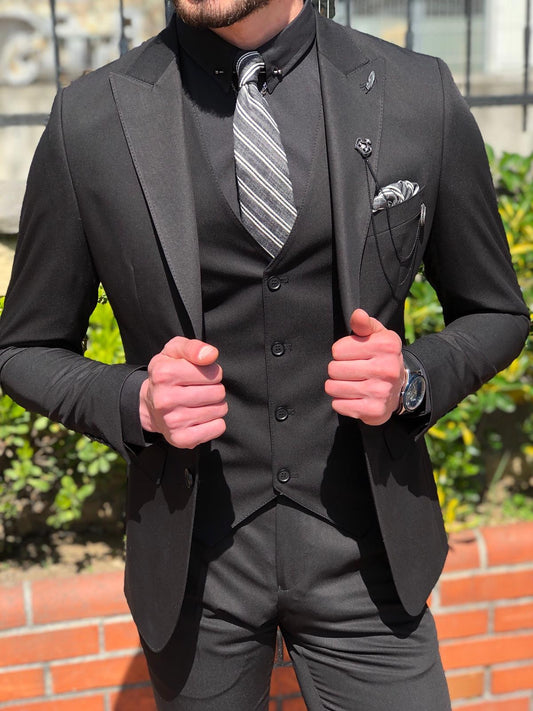 GentWith Henderson Black Slim Fit Suit