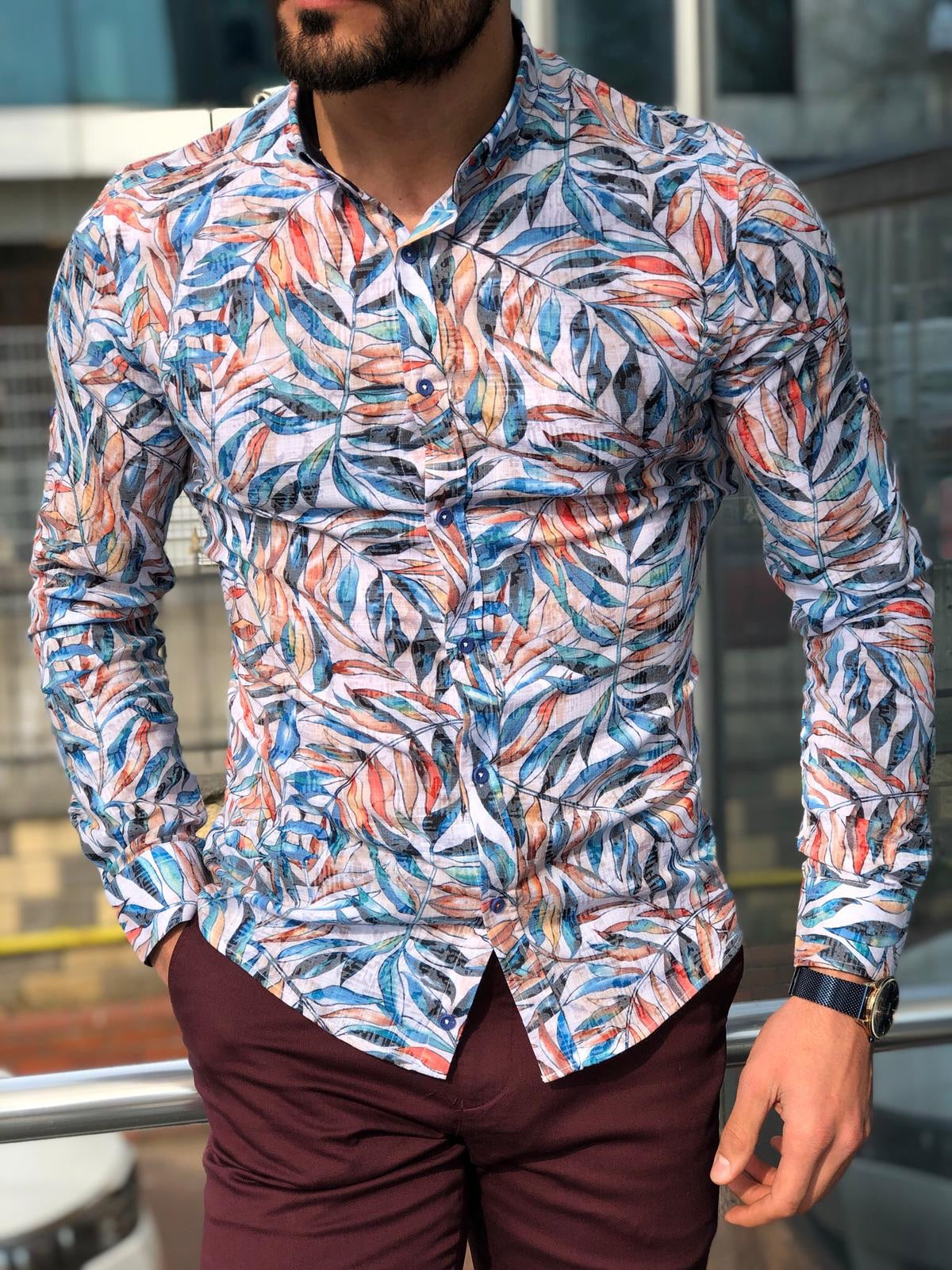 Summer Patterned Slim Fit Shirt – brabion