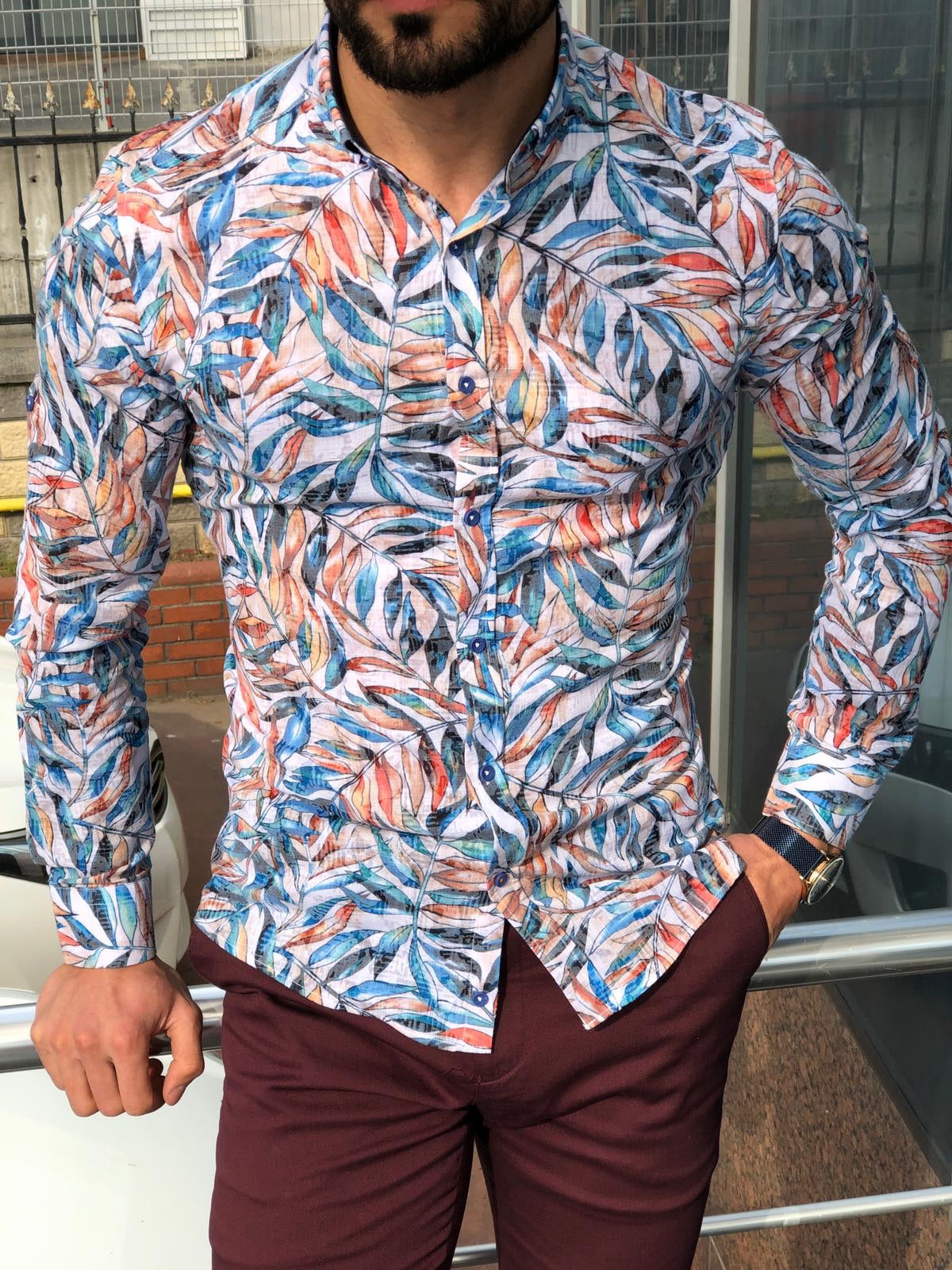 Summer Patterned Slim Fit Shirt – brabion