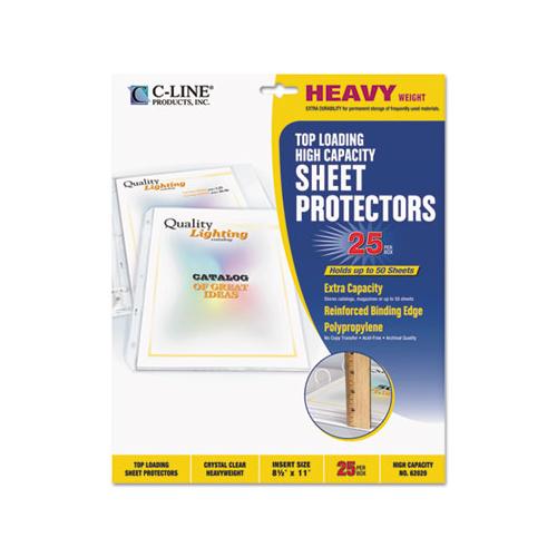 High Capacity Polypropylene Sheet Protectors, Clear, 50