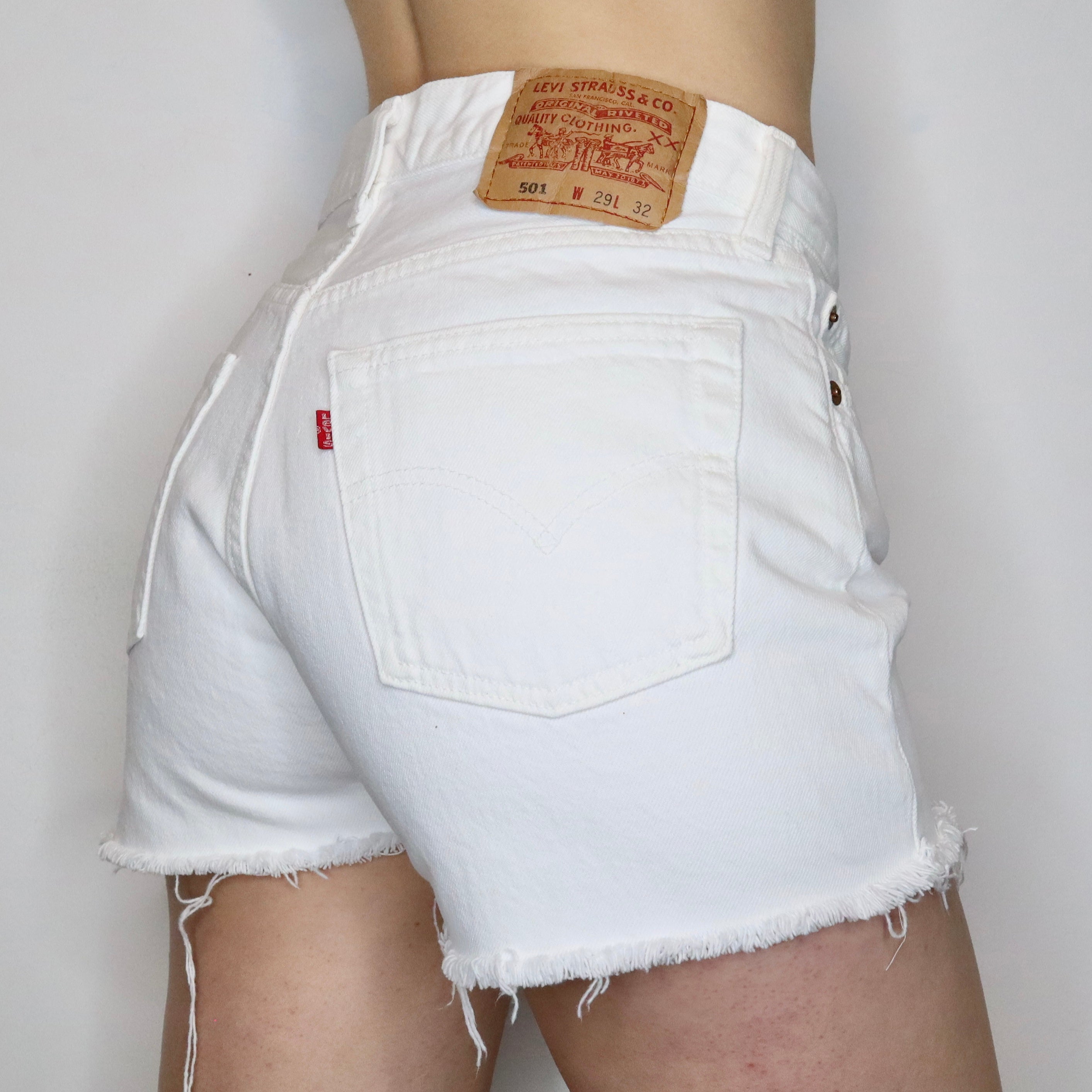 White Levi's 501 Shorts - Imber Vintage