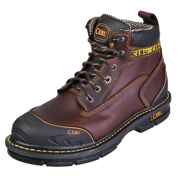 Botas de trabajo para hombres - Botas de con punta de acero y protección de caucho de 6 pulgadas - Botas de trabajo de 6 " – Cebu boots