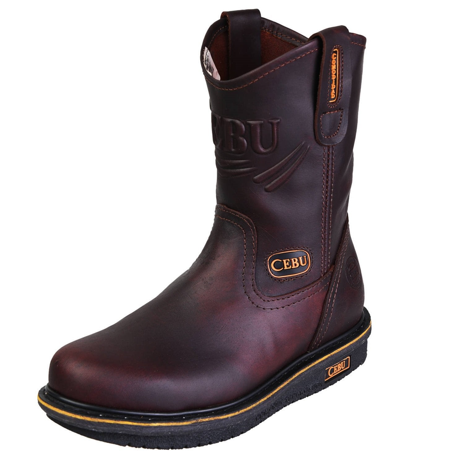 Men's Work Boots - Wedge Sole Wellington Work Boots - Pull On Work ...