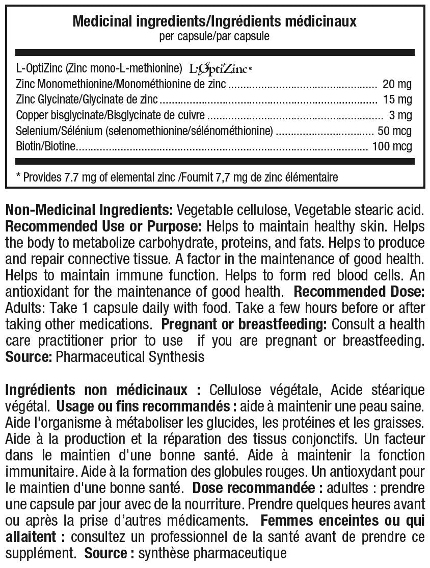 ATP SynerZinc Supplement Facts