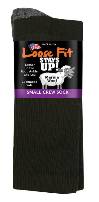 Loose Fit Stays Up Solid Merino Wool Socks  Merino wool sock, Merino wool  socks, Wool crew socks