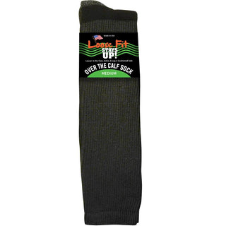 Loose Fit Solid Merino Wool Crew Socks to EEEEE - Black - Single Pair