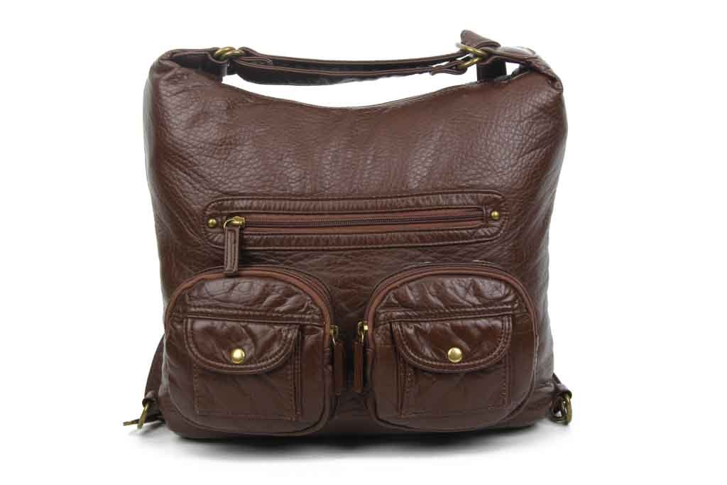 Convertible Crossbody Backpack - Chocolate Brown – Ampere Creations