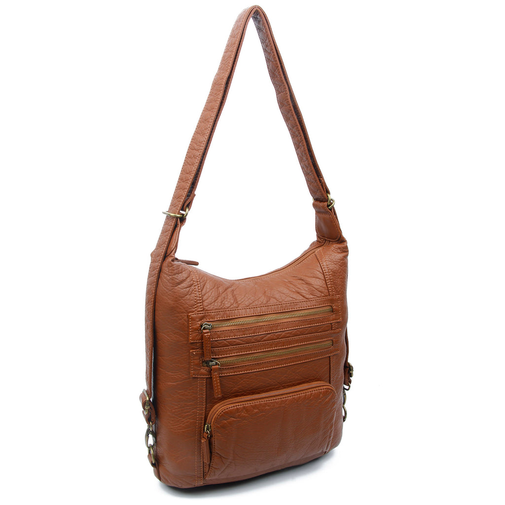 The Lisa Convertible Backpack Crossbody - Brown – Ampere Creations