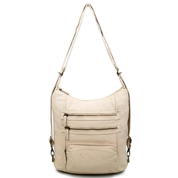 The Lisa Convertible Backpack Crossbody - Taupe – Ampere Creations