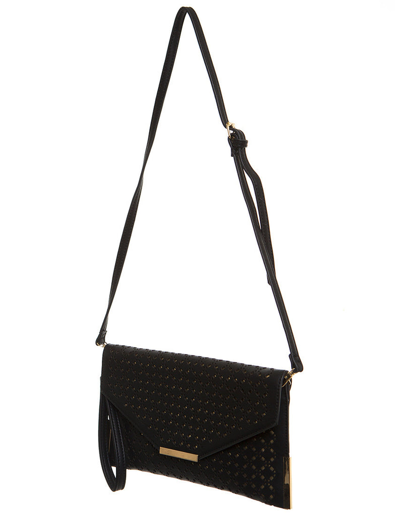 The Ana Laser Cut Messenger - Black – Ampere Creations