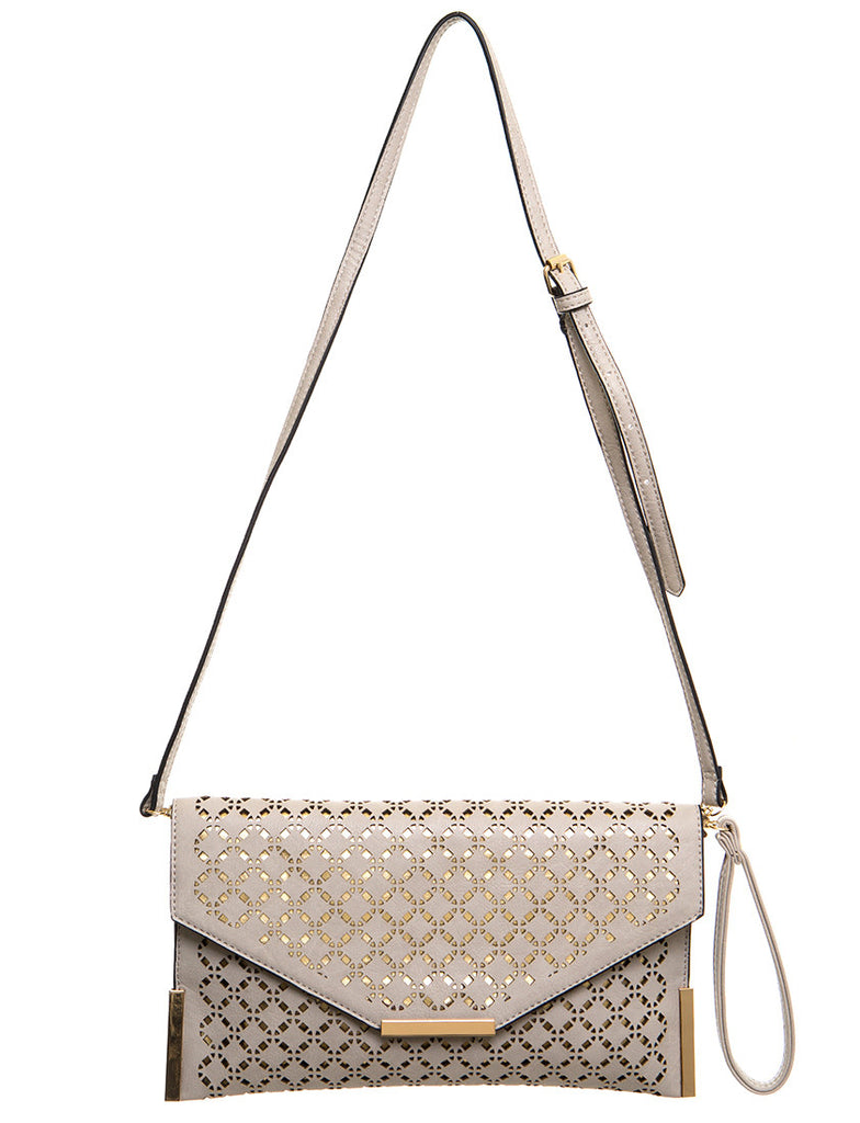 The Ana Laser Cut Messenger - Beige – Ampere Creations