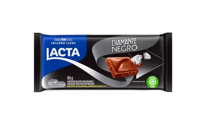 Lacta Barra Diamante Negro 80g - Diamante Negro Chocolate Bar