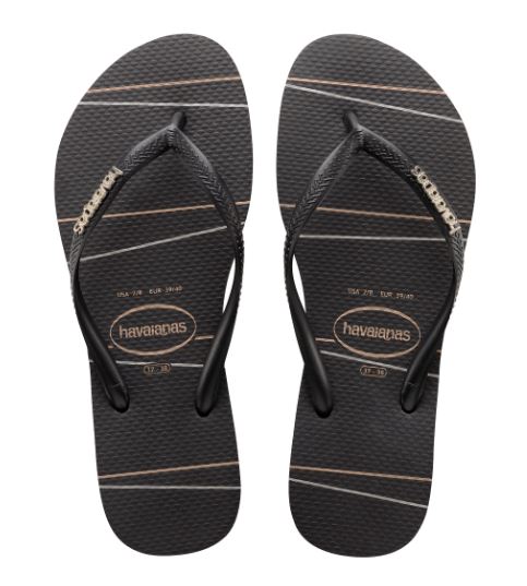 slim logo metallic havaianas