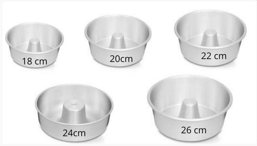 Nigro Forma para Pudim e Bolo de Aluminio Conica c/Tubo 26cm x 4.7 litros -  Round Aluminum Bakeware Pan with Hole