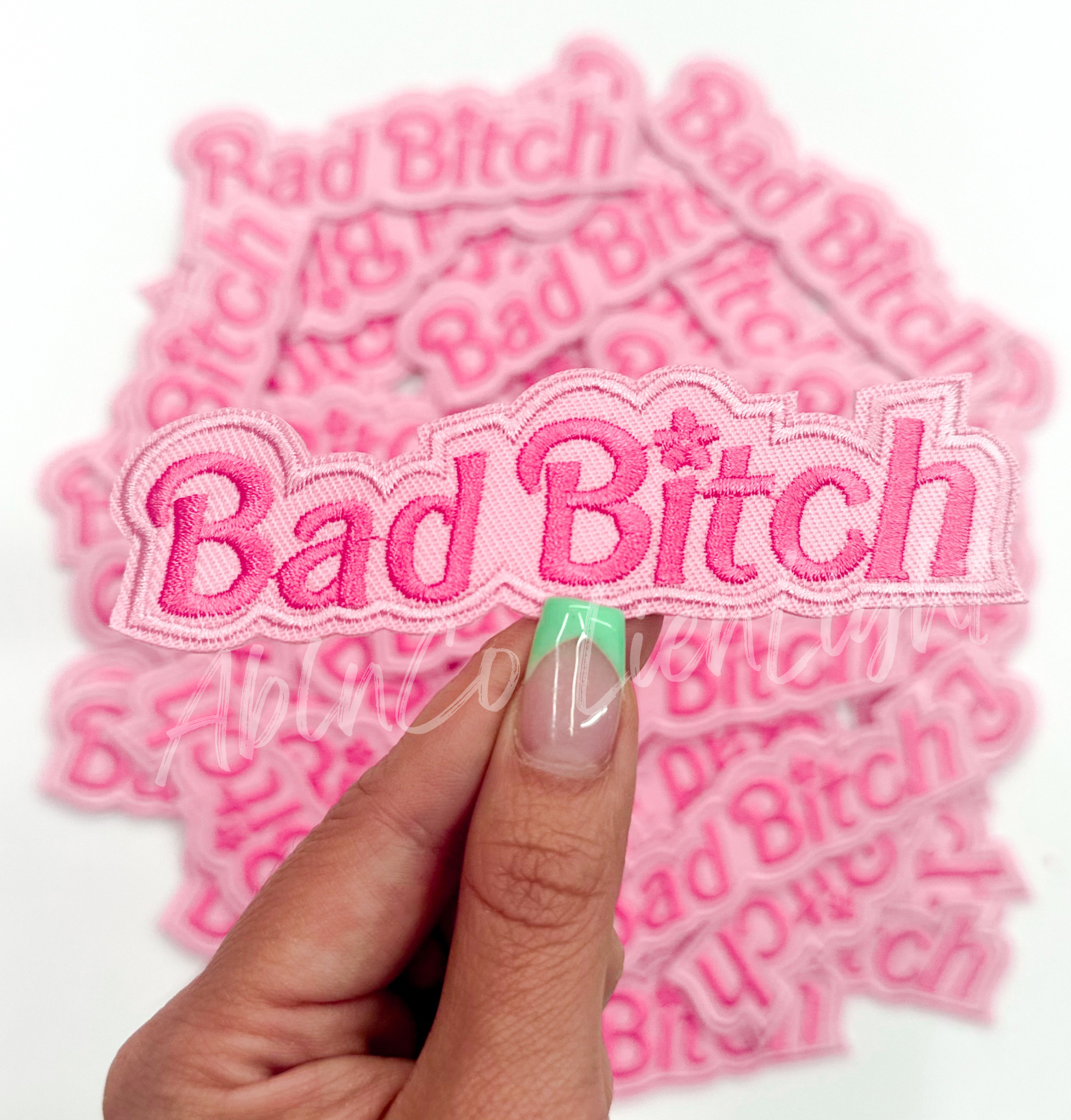 Bad b*tch pink preppy snarky funny trucker hat patch iron on