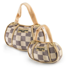 Chewy Vuitton Mini Designer Dog Toy Purse