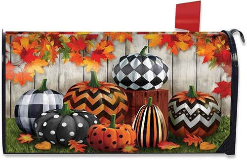 Briarwood Lane Patterned Pumpkins Autumn Magnetic Mailbox Cover