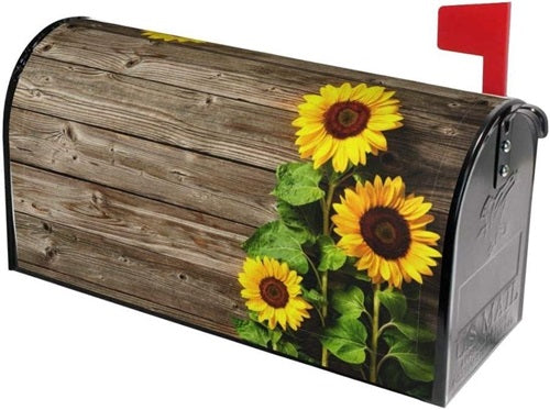 Mount Hour Sunflowers Wood Mailbox Cover