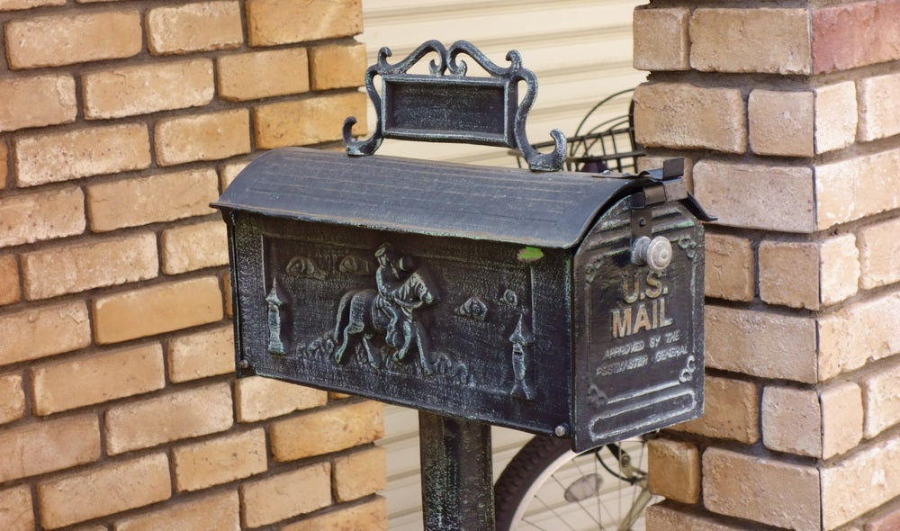 retro, antique, stylish, lovely metal mailbox