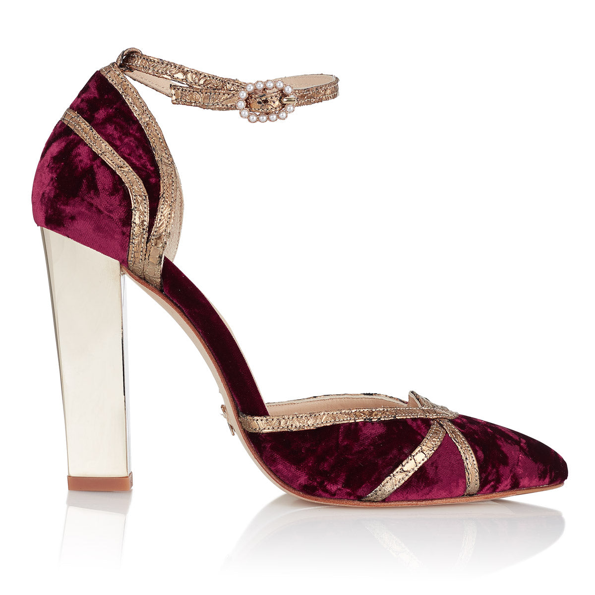 Zapatos Moulin Rouge de terciopelo vinotinto - Just - Just-ENE