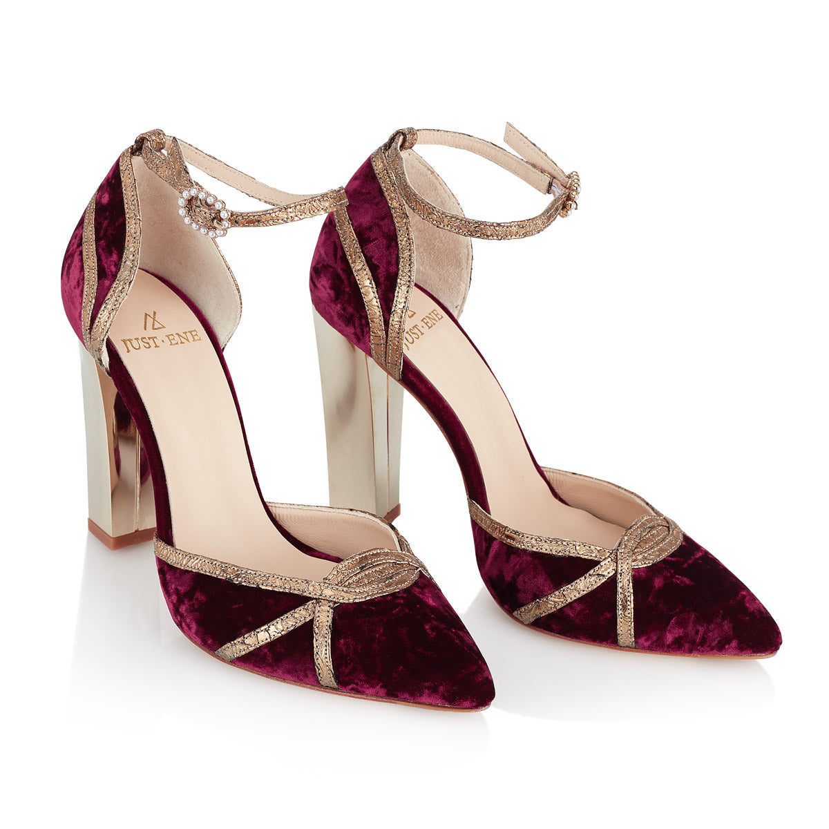 Zapatos Moulin Rouge de terciopelo vinotinto - Just - Just-ENE