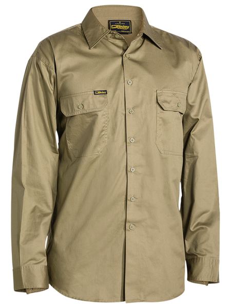 Bisley Cool Lightweight Drill Shirt - Long Sleeve-(BS6893) – Budget ...