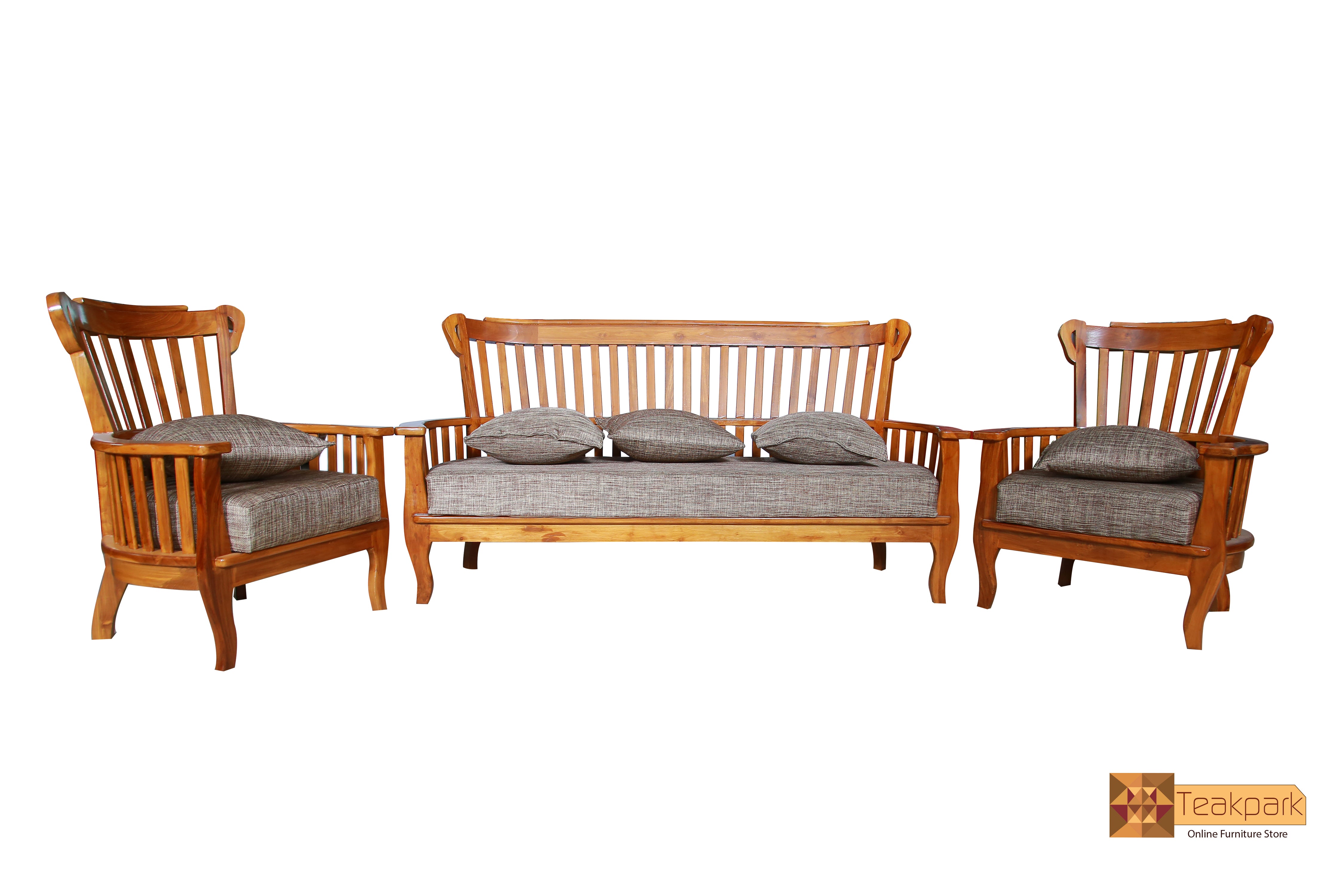 Berlin Solid Teak Wood Sofa Set - (3+1+1) Seater – teakpark