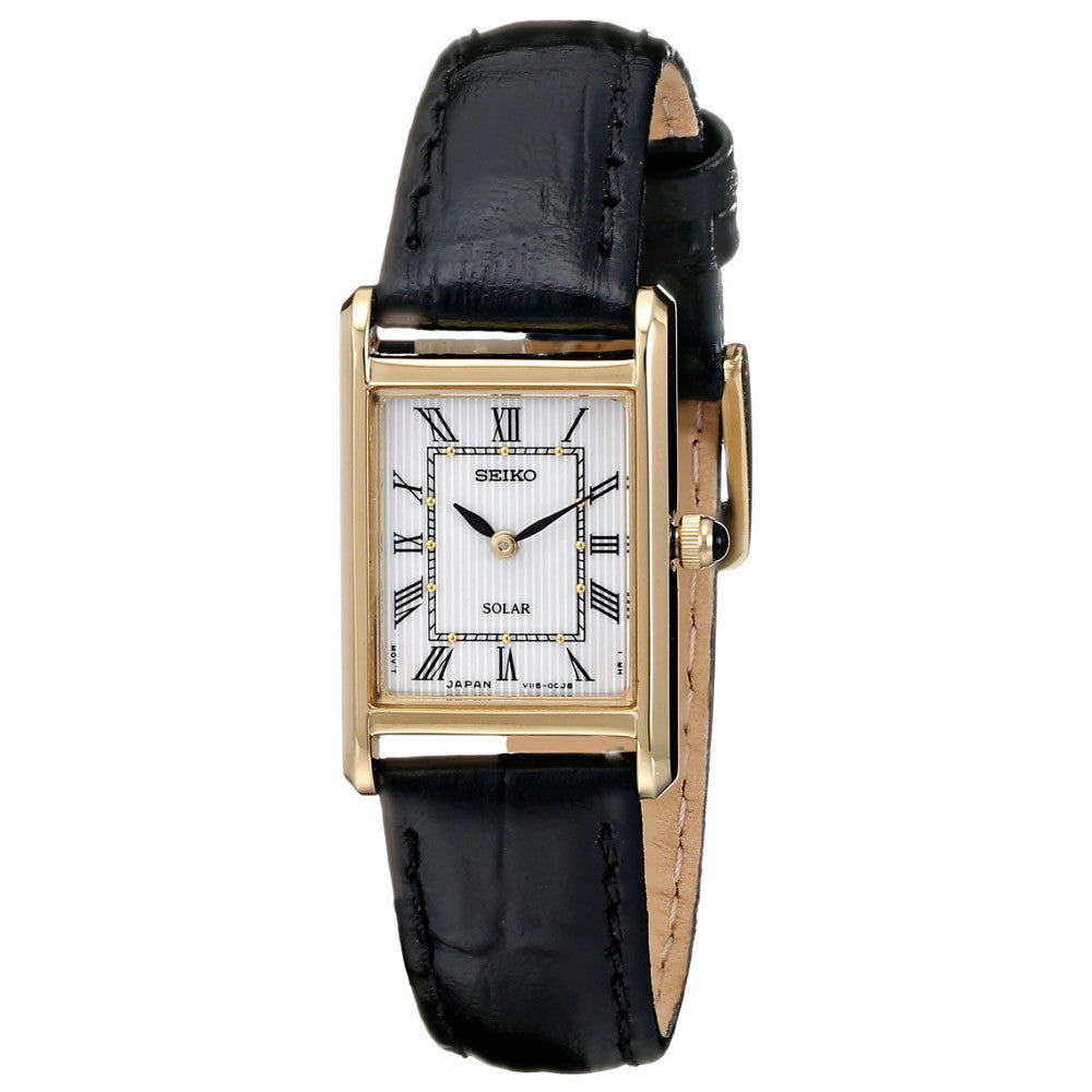 Stainless Steel Women S Eco Drive Chandler Gold Tone Strap Watch With ...