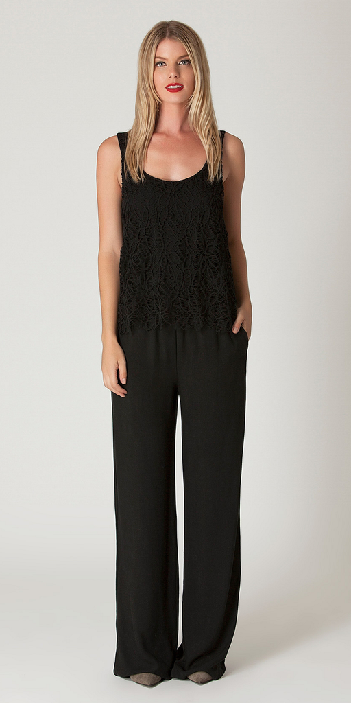 Lace Trimmed Twill Jumpsuit – Posh At Play
