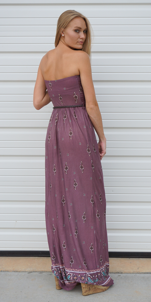 plum purple long dress