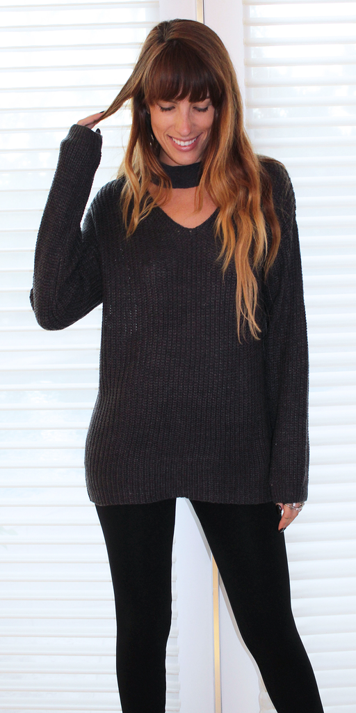 choker neck sweater