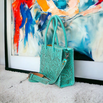 Turquoise Leather Bag