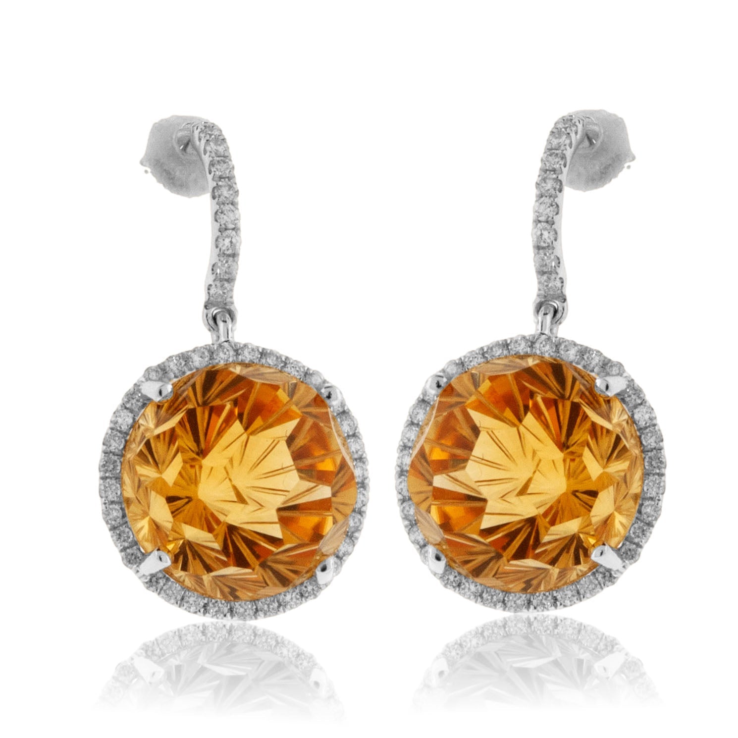 Citrine Dangle Earrings in 14K Gold | Helen Ficalora