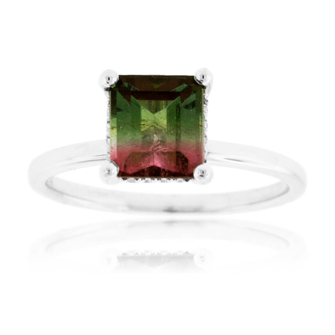 14K White Gold Lace Engagement Ring with Watermelon Tourmaline - Size –  Precious Lace Jewelry