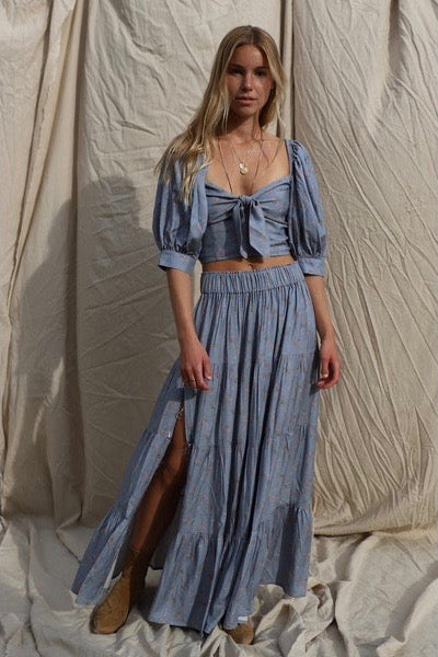 Jen's Pirate Booty Marseille Maxi Skirt - Washed Blue