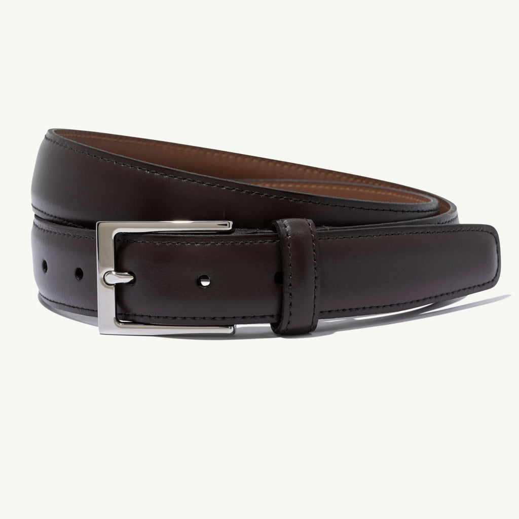 Men's Brown Leather Dress Belt. Made in USA. Premium Italian Leather ...