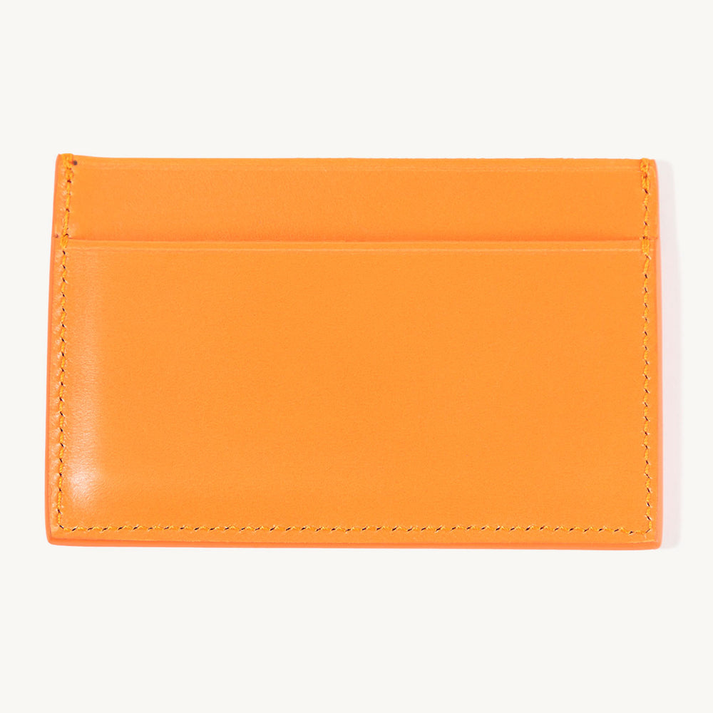 Leather Card Wallet - Orange - Made in Italy – DANIEL'S