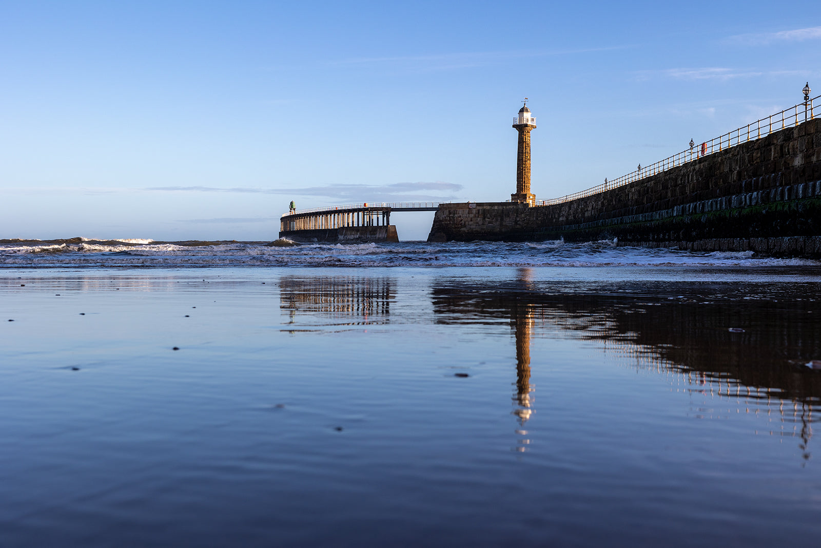 Whitby Pier reflected