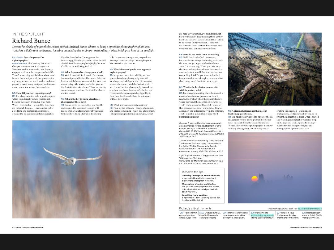 Rich Bunce in Outdoor Photography Magazine