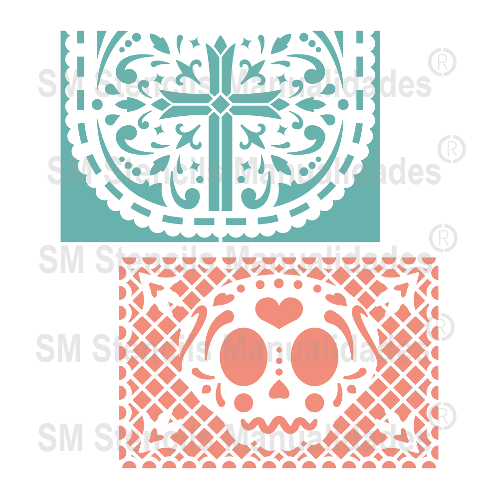 Plantilla Para Manualidades Stencil Papel Picado Día De Muertos 03 Sd Stencils Decorativos 3819