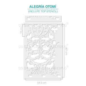 ALEGRÍA OTOMÍ -Stencil, plantilla decorativa para pintar – SD Stencils  Decorativos