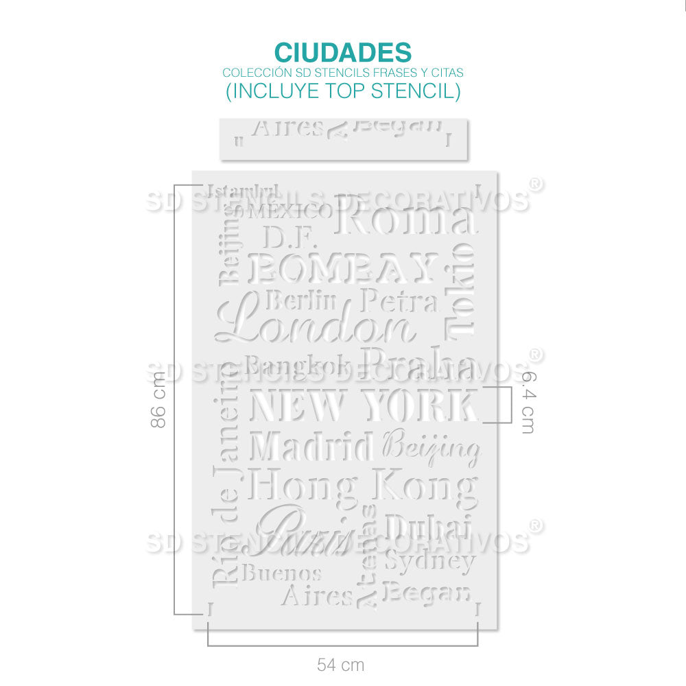 CIUDADES - Stencil, plantilla para pintar – SD Stencils Decorativos